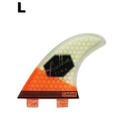 Feather fins - Ultralight orange & white dual tab Large