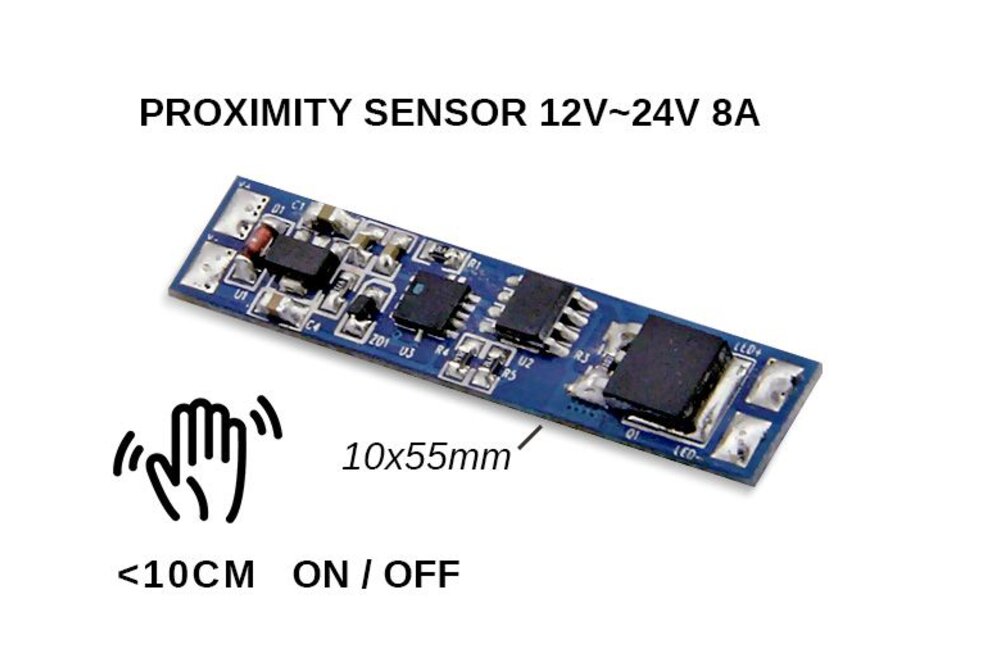 LED nabijheid sensor, Aan/Uit Schakelen, <= 10cm 8A 12V-24V