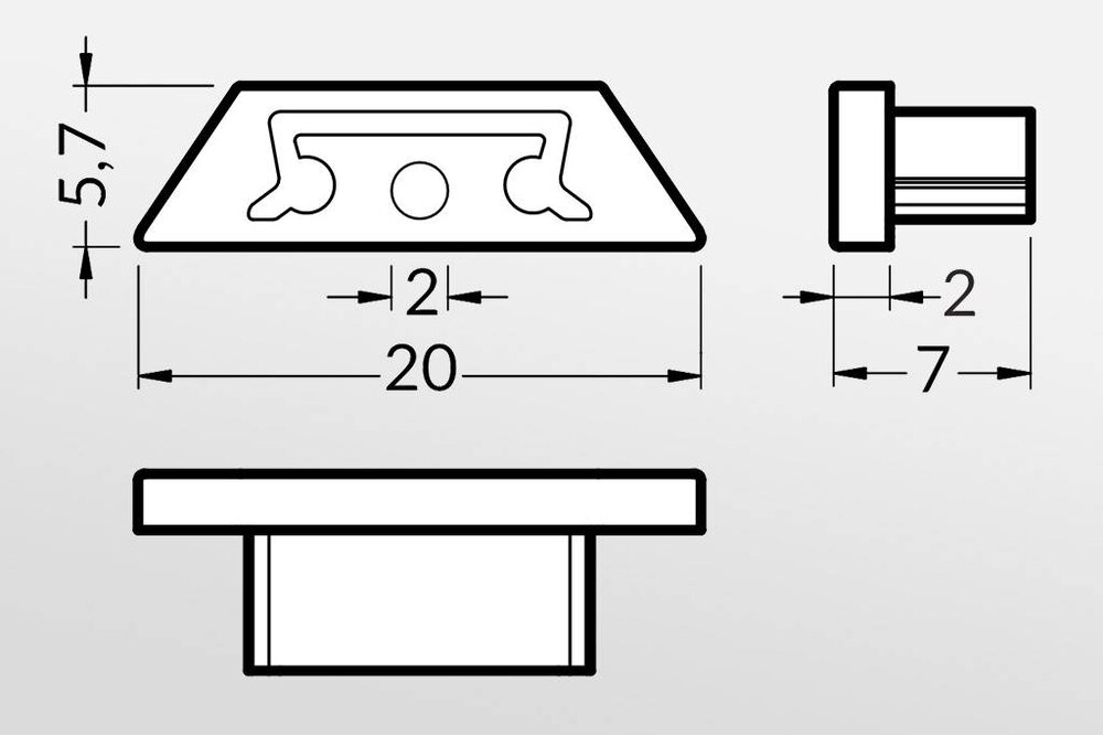 Eindkapjes BEND voor Cover `C`, Set van twee