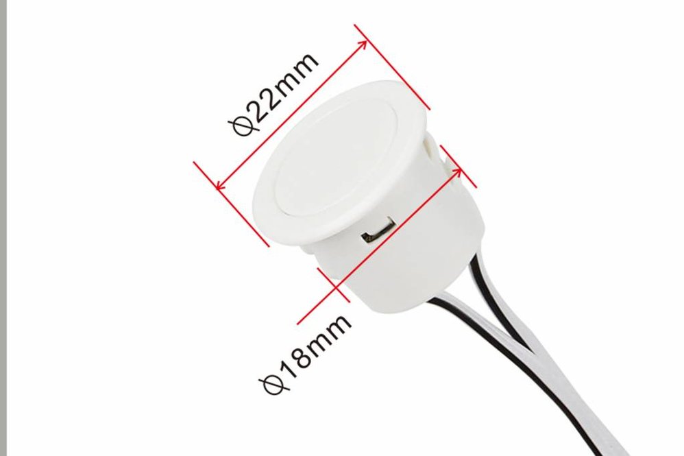 Ronde Inbouw Touch aanraak LED dimmer - Zwart, 12V-24V