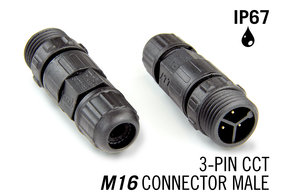 M16 driepolige IP67 Waterdichte Male Connector