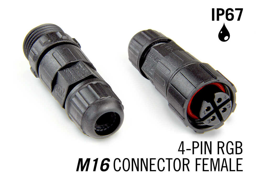 M16 4-polige IP67 Waterdichte Kabel Connector Female  RGB