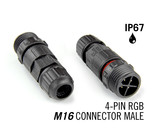 M16 vierpolige IP67 Waterdichte Cable Connector Male