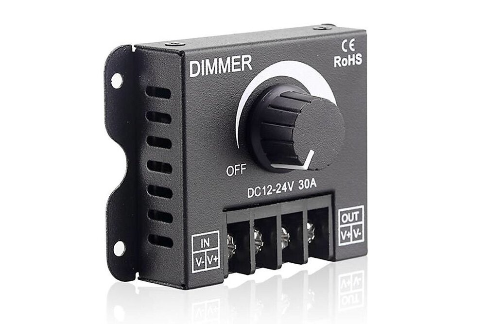 30 Ampère  Hoog vermogen 12-24V digitale LED dimmer met draaiknop