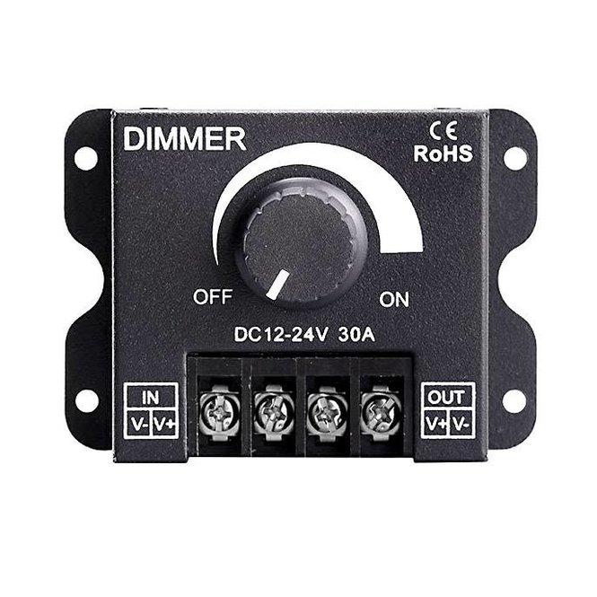 30 Ampère  Hoog vermogen 12-24V digitale LED dimmer met draaiknop