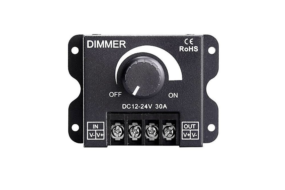 30 Ampère  Hoog vermogen 12-24V digitale LED dimmer met draaiknop