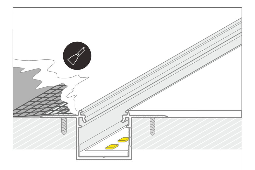 NOVA TS 20mm verzonken Led Profiel voor stuc en pleisterwerk