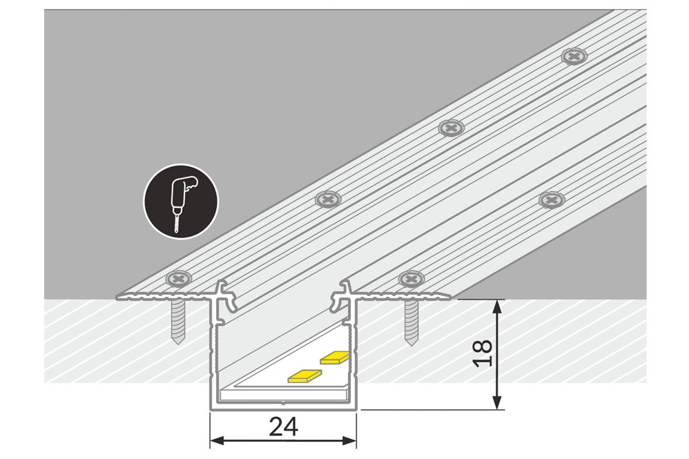 NOVA TS 20mm verzonken Led Profiel voor stuc en pleisterwerk