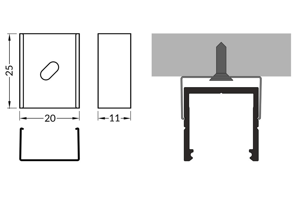 Houder Type U4 Flexibel Inox