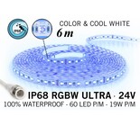 AppLamp ACTIE! IP68 Waterdichte RGBW ULTRA Ledstrip, RGB+Koel wit, 60 led's p/m, 24 Volt, 6 meter