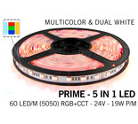 MiLight PRIME RGBCCT ledstrip | 60 of 96 LED/m | 5in1 | 12 of 24V | 2.5 of 5m