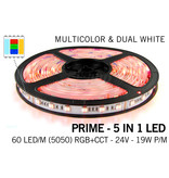 MiLight ACTIE! PRIME RGBCCT ledstrip | 60 of 96 LED/m | 5in1 | 12 of 24V | 2.5 of 5m