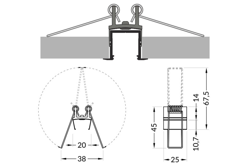 Houder Type U4 met klemveren