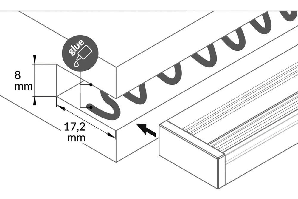PICO 8mm Verzonken Led Profiel 1m-2m