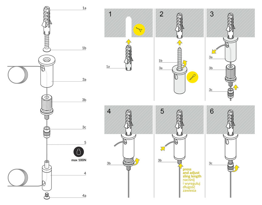 Staalkabel ophangsysteem