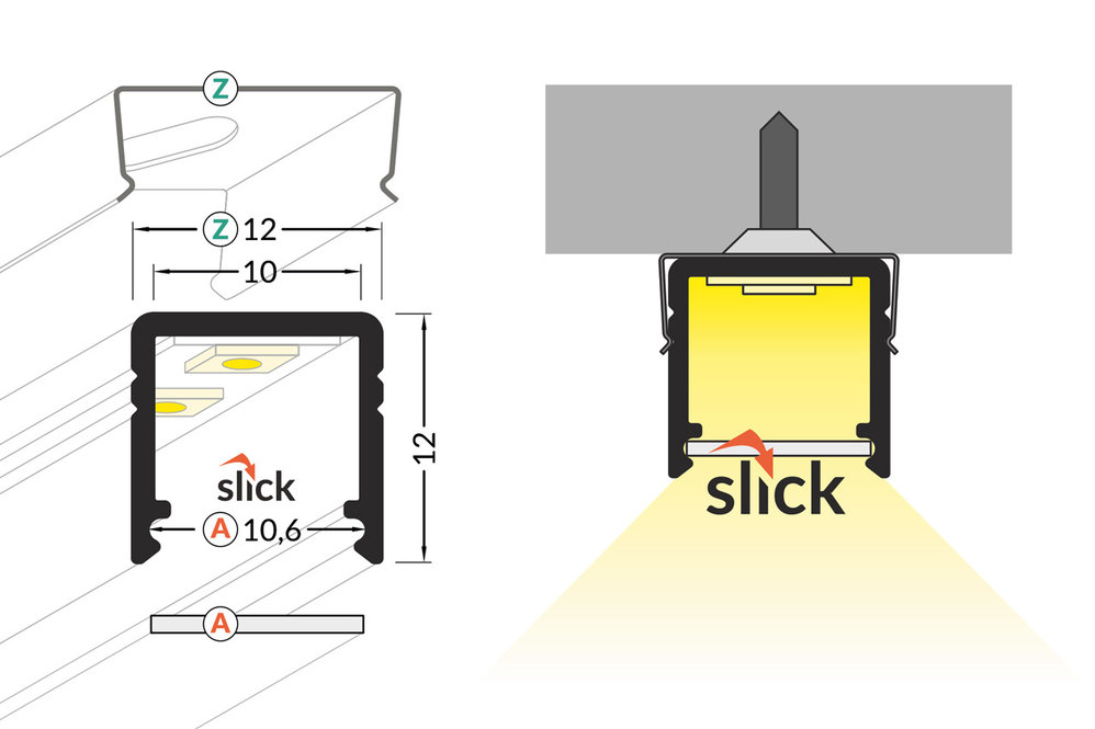 NOVA 10mm Opbouw Led Profiel 1m-2m