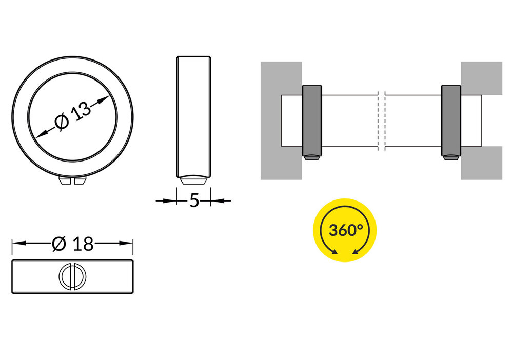 Houders ROTO8  Chrome Ring