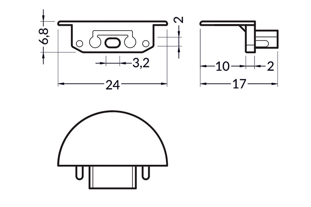 Eindkapjes voor LED profiel LINEA10 Set van twee stuks