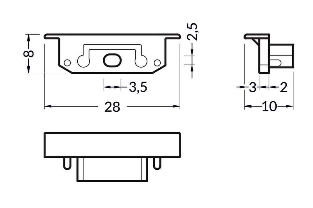 Eindkapjes voor LED profiel LINEA14 Set van twee