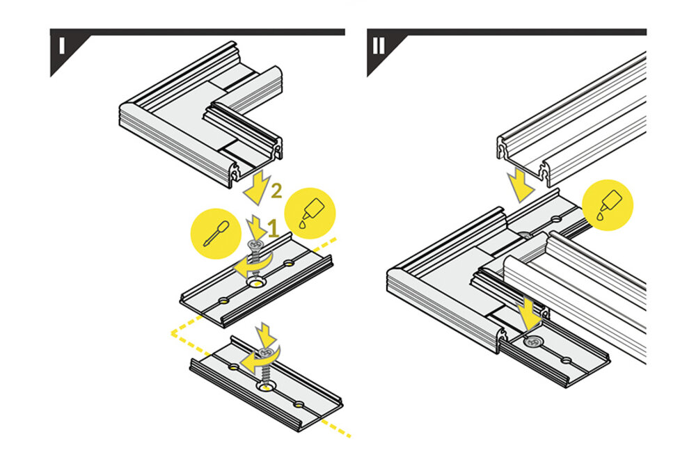 Hoek koppelstuk 90° voor Fluid14 LED profiel