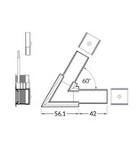 Hoek koppelstuk 60° voor NOVA20 RS LED profiel