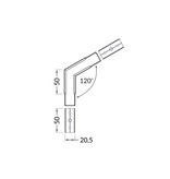 Hoek koppelstuk 120° voor NOVA20 LED profiel