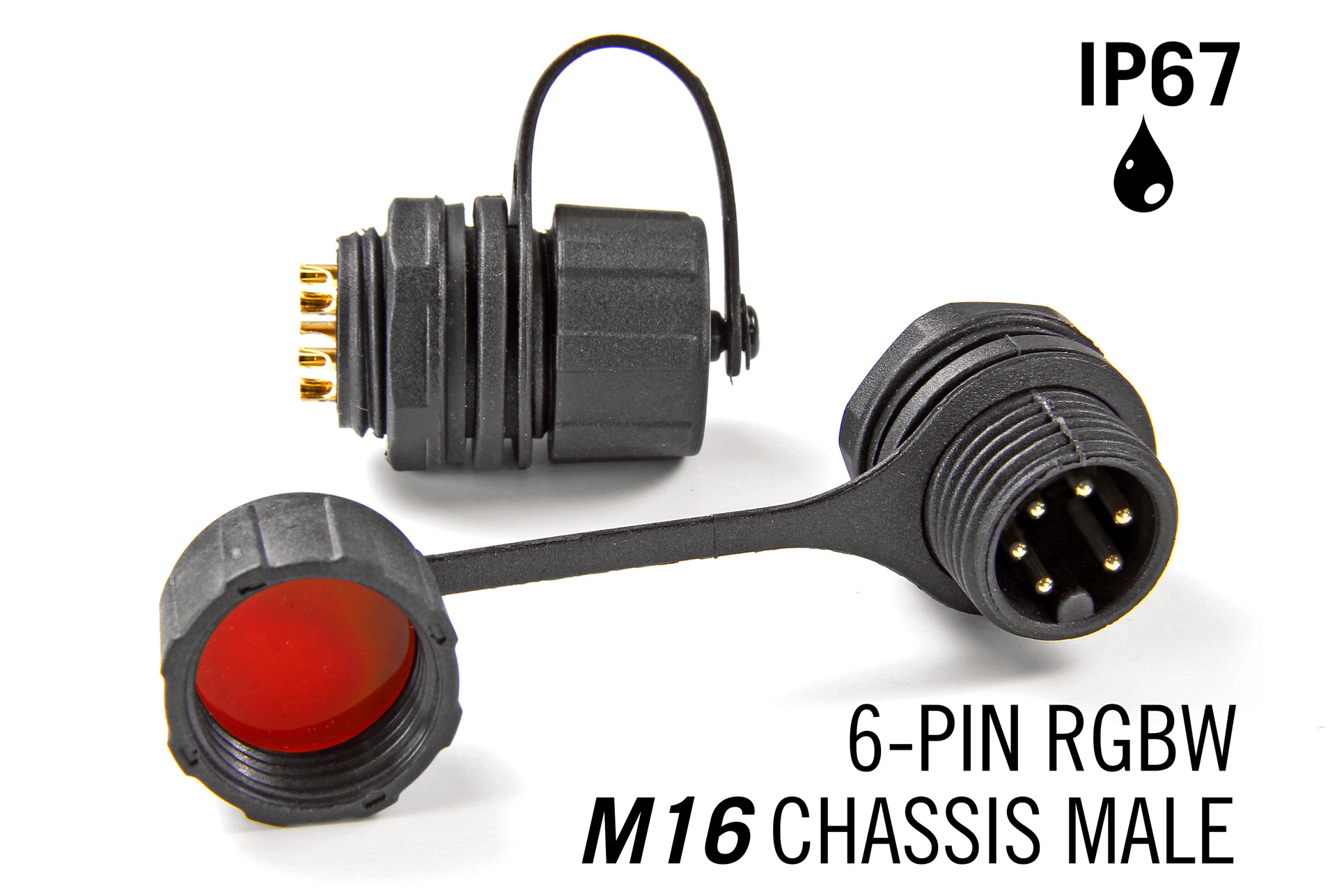 M16 zespolige IP67 Waterdichte Male Chassis Connector