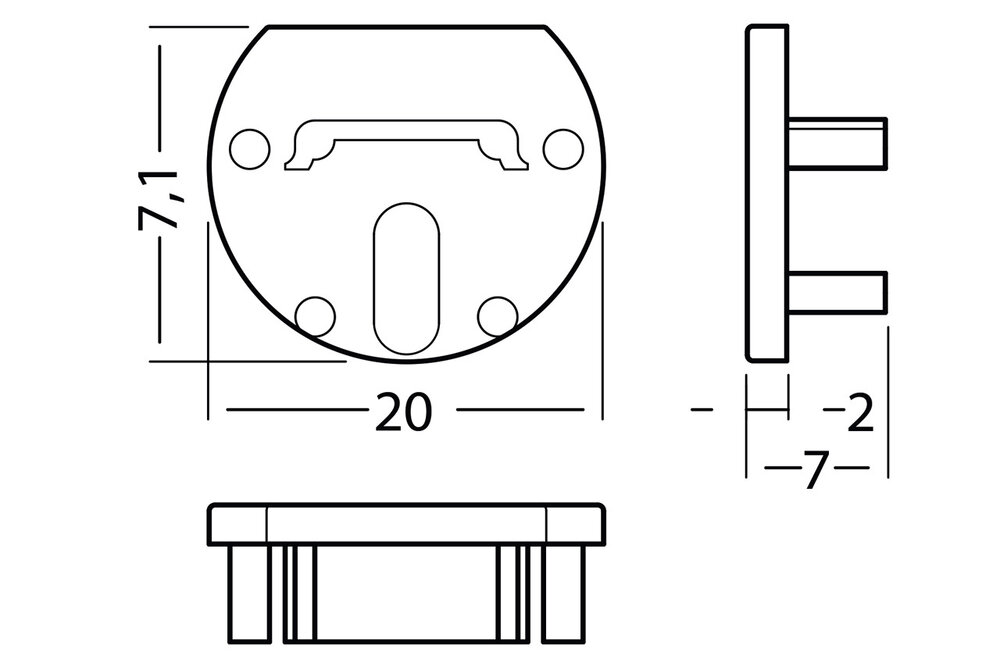 Eindkapjes ROTO12, Set van twee stuks