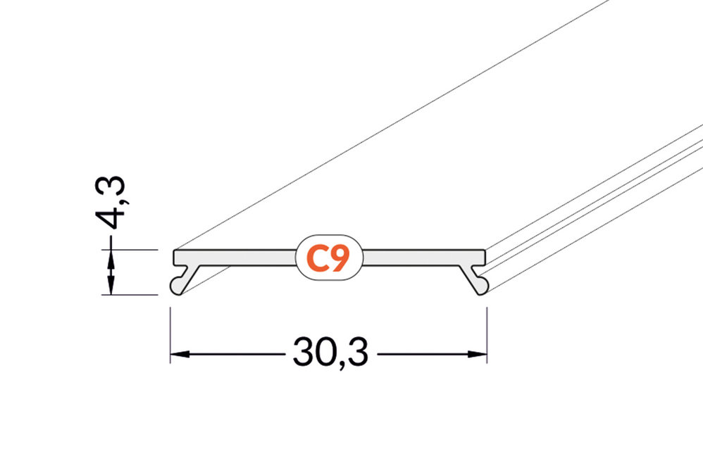 Cover C9 Clickon 1m of 2m lengte