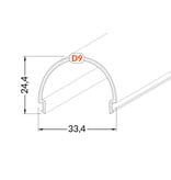 Cover D9 ClickOver halfronde melkwitte kap in 1m of 2m lengte