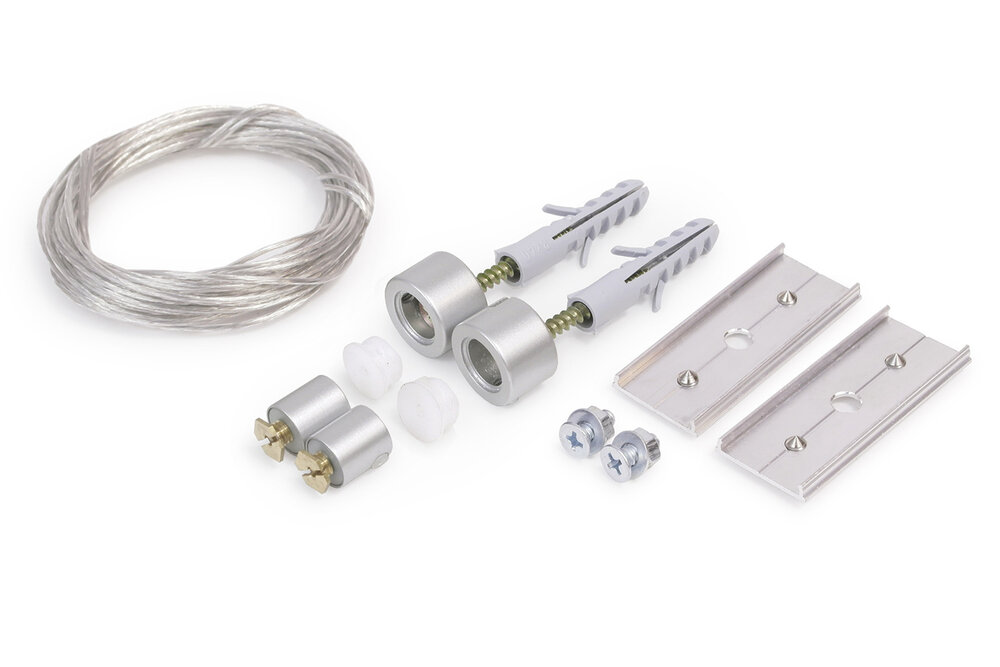 Staalkabel ophangsysteem met stroomdoorvoer