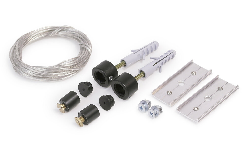 Staalkabel ophangsysteem met stroomdoorvoer