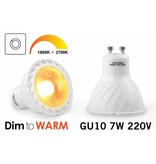 Dim2Warm 7 Watt GU10 LED spotje Dim to Warm