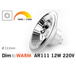 Dim2Warm AR-111 GU10 LED spot 2700K tot 1800K