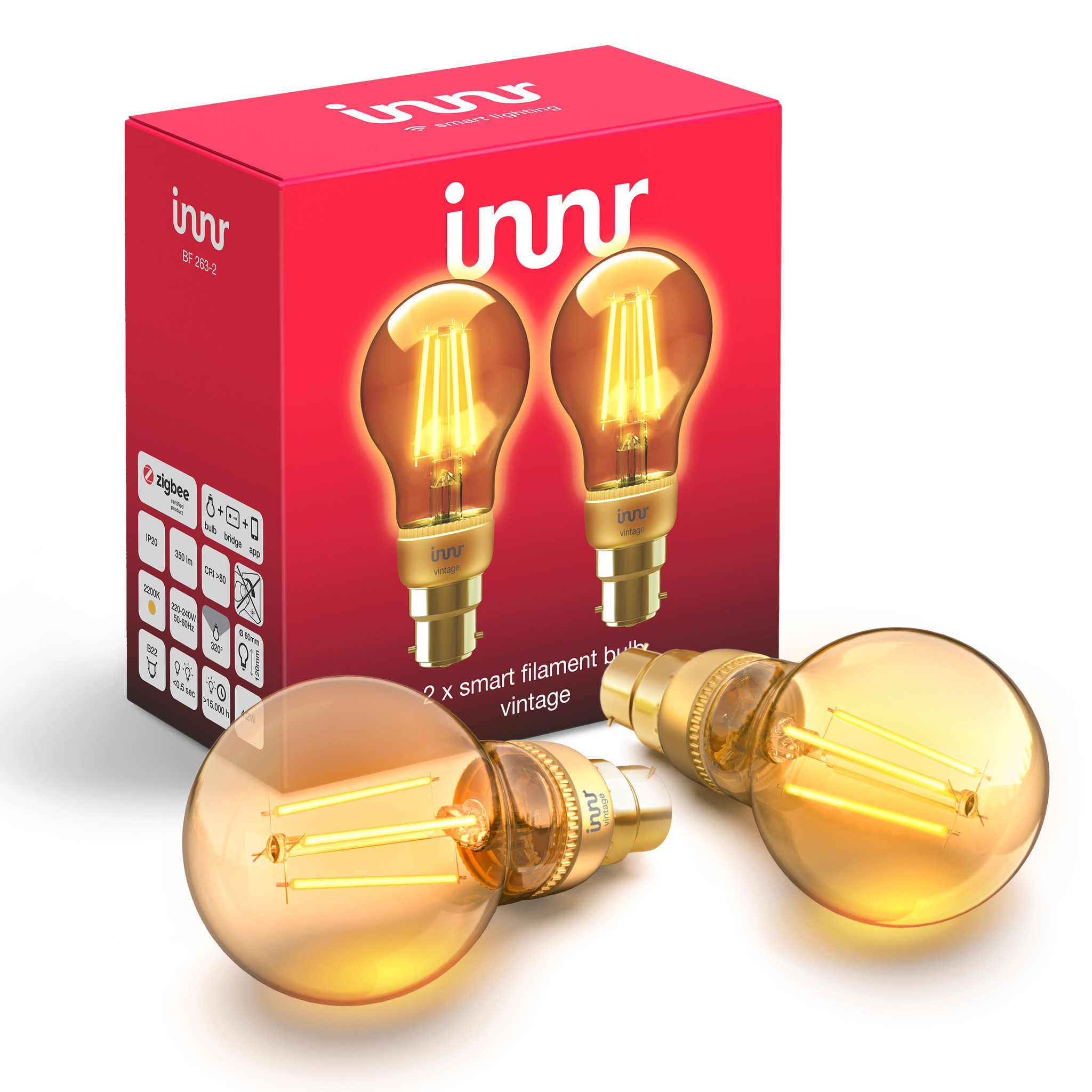 INNR INNR  Zigbee Duo Pack E27 filament vintage 2200K Extra warmwit  RF 263-2