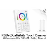 MiLight MiLight RGB+ DualWhite (RGB+CT) Touch Wandbediening Opbouw, 8-zones, RF, 2xAAA