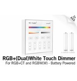 MiLight MiLight RGB+ DualWhite (RGB+CT) Touch Wandbediening Opbouw, 4-zones, RF, 2xAAA