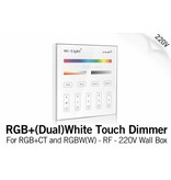MiLight MiLight RGB+ DualWhite (RGB+CT) Touch Inbouw wandbediening, 4-zones, RF, 220V