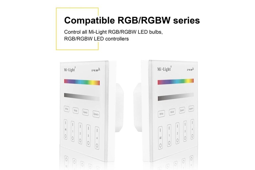 MiLight MiLight Inbouw RF Touch Dimmer Paneel 4-kanaals, RGBW Verlichting, 220V