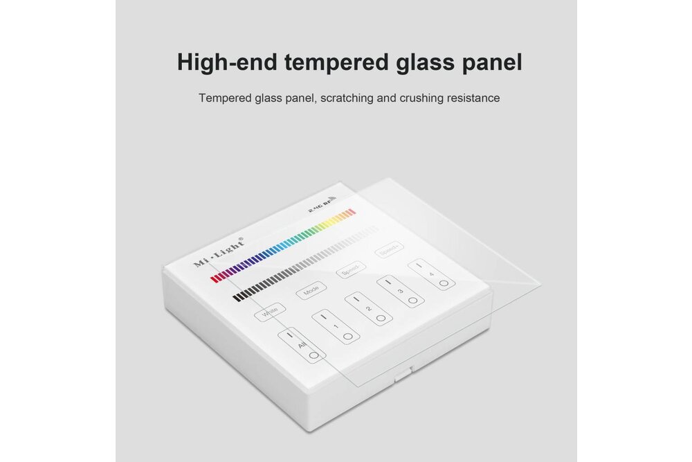 MiLight MiLight RGB / RGBW Touch Wandbediening Opbouw, 4-zones, RF, 2xAAA Batterij
