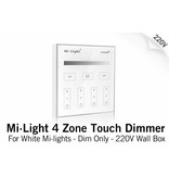 MiLight Mi-Light Inbouw RF Touch Dimmer Paneel 4-kanaals, Witte Verlichting 220V