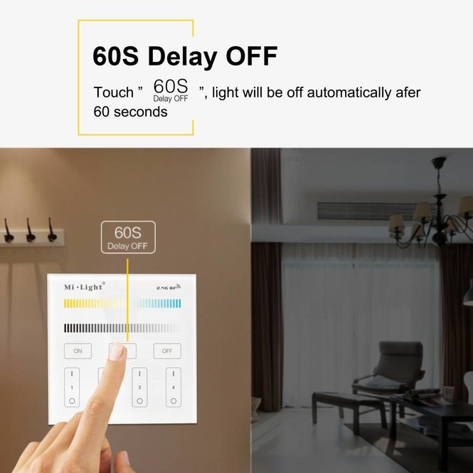 MiLight MiLight CCT CT opbouw Dual White RF Touch Dimmer, AAA batterij