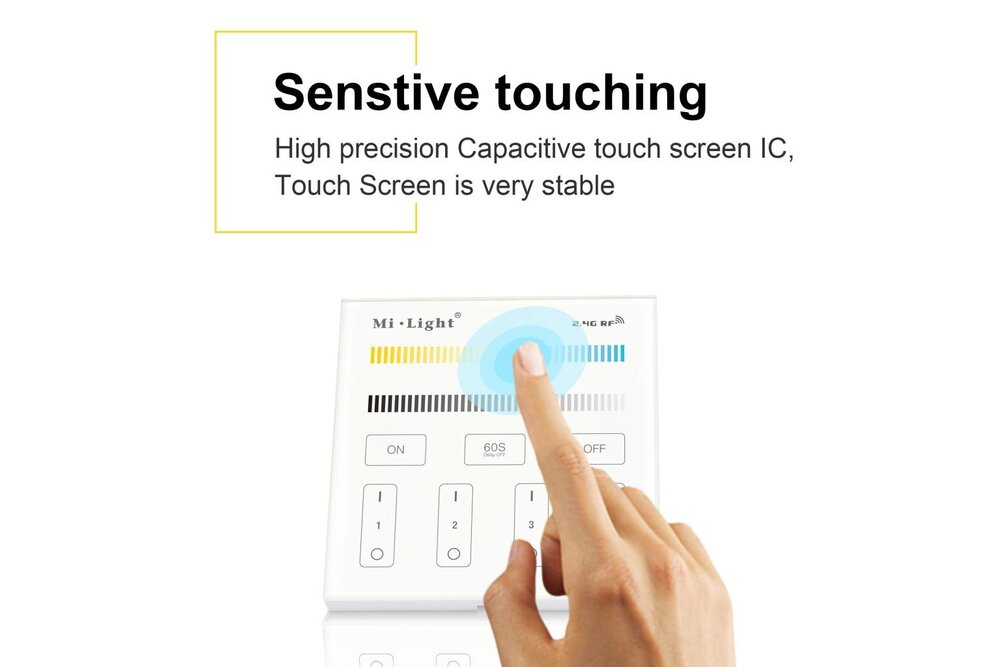 MiLight MiLight CCT CT opbouw Dual White RF Touch Dimmer, AAA batterij