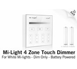 MiLight MiLight RF Opbouw Touch WandBediening Dimmer 4-zone, Enkele kleur, AAA Batterij