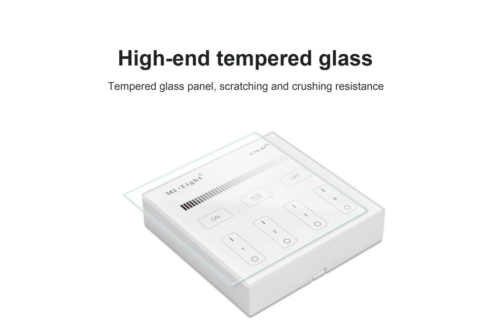 MiLight Mi-Light Opbouw Touch WandBediening Dimmer 4-zone, Enkele kleur, AAA Batterij