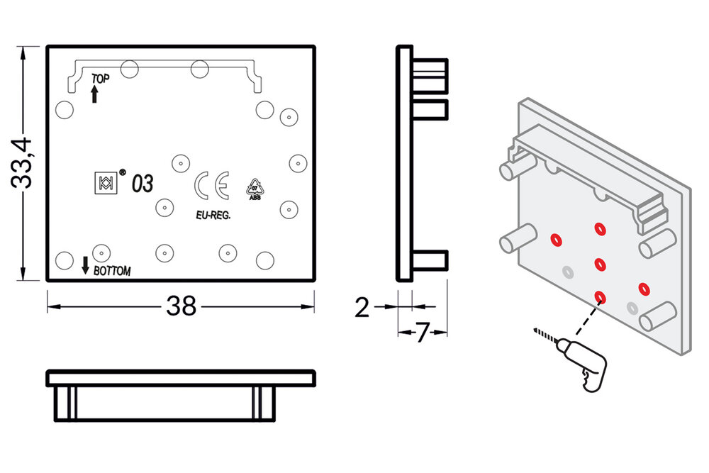Eindkapjes voor LED profiel EVO303. Set van twee