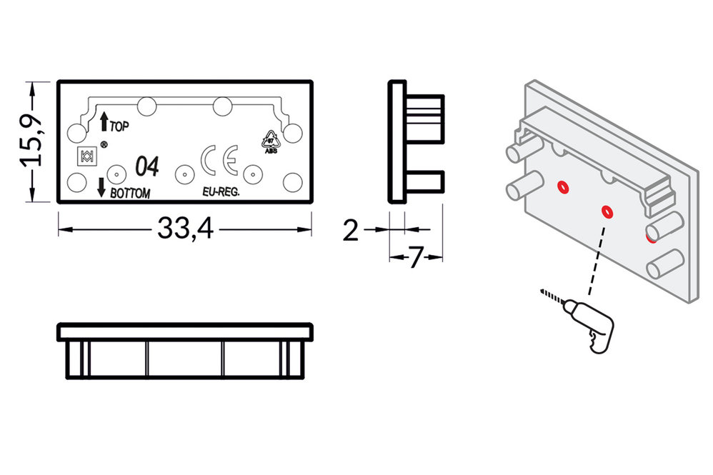 Eindkapjes EVO304 TS, Set van twee stuks