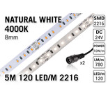 AppLamp ProLine PRO LINE Neutraal Wit Led Strip | 5m 120 Leds pm Type 2216 24V Losse Strip