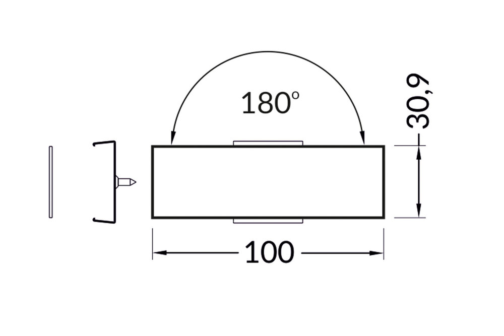 Recht Koppelstuk 180° voor EVO307 LED profiel
