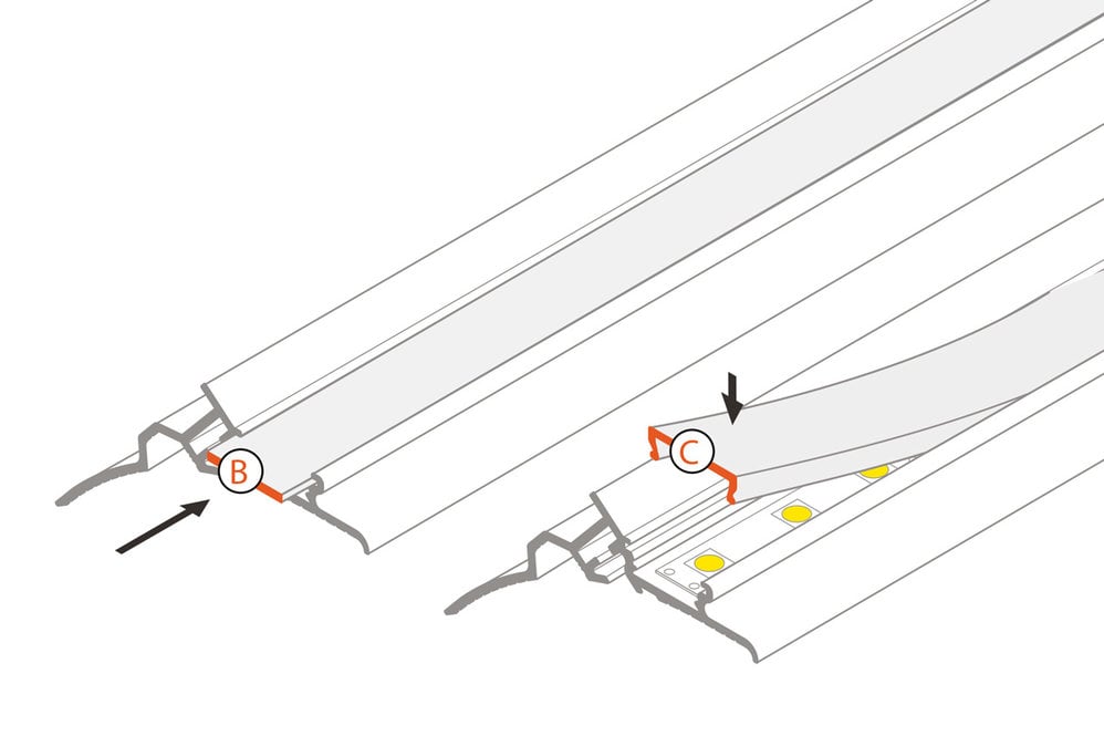 CURVA 12mm opbouw Led Profiel - Stuc sierlijst indirecte verlichting.